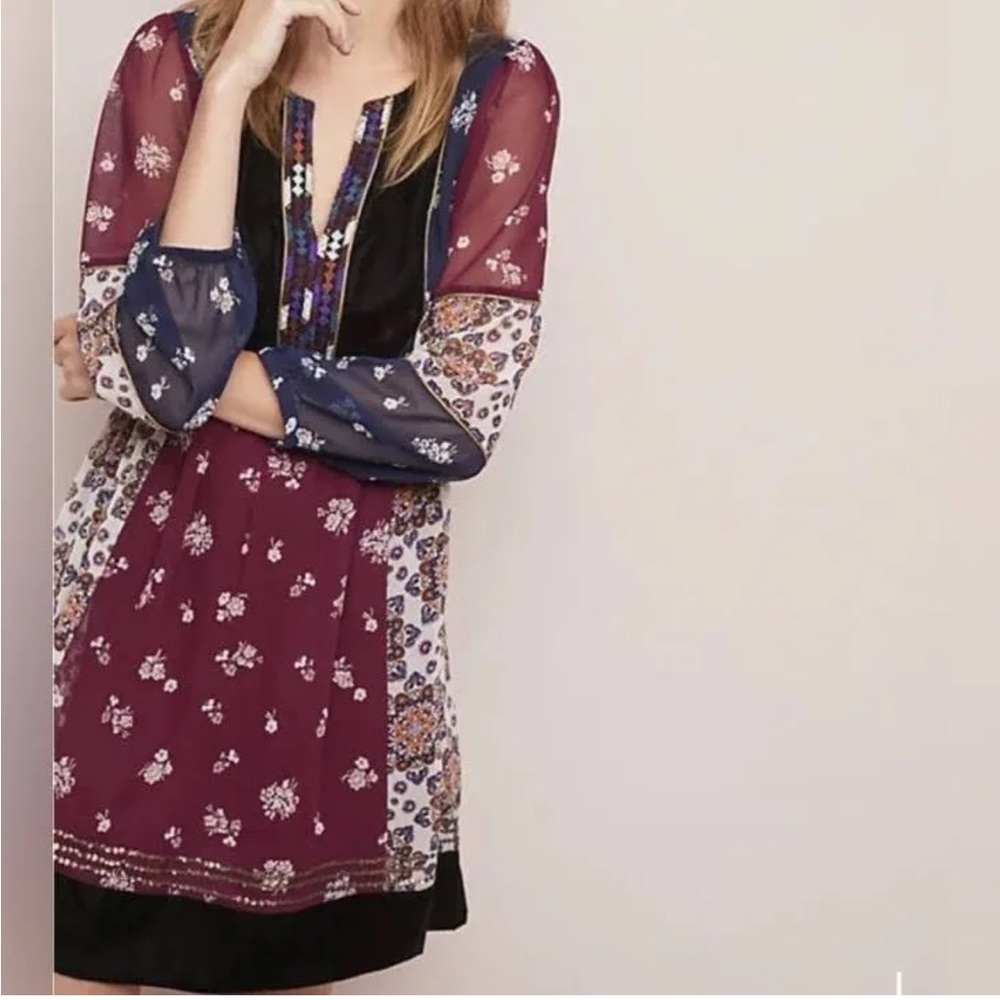 Anthropologie Patterned Maeve Boho Dress